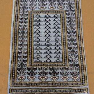 Beige Tribal Design Hand Knotted Wool Carpet - 2FT X 3FT | 60CM X 90CM