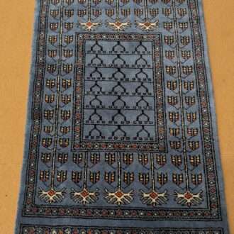 Blue Family Design Hand Knotted Wool Carpet - 2FT X 3FT | 60CM X 90CM