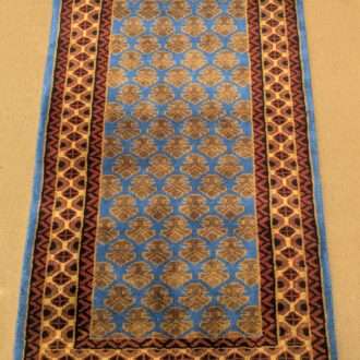 Blue Baby Elephant Design Hand Knotted Wool Carpet - 2FT X 3FT | 60CM X 90CM
