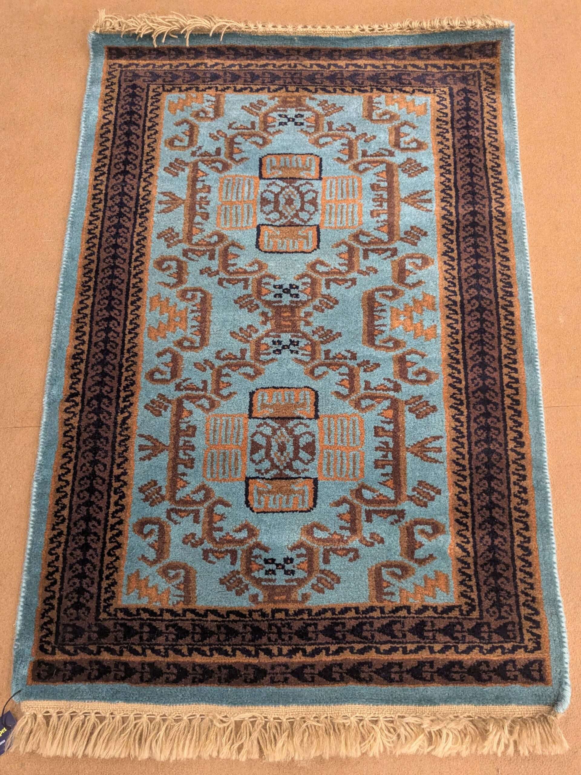 Tribal Hand Knotted Wool Carpet - 2FT X 3FT | 60CM X 90CM