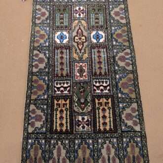 Beige Mughal Garden Hand Knotted Wool Carpet - 5FT X 7FT | 150CM X 210CM