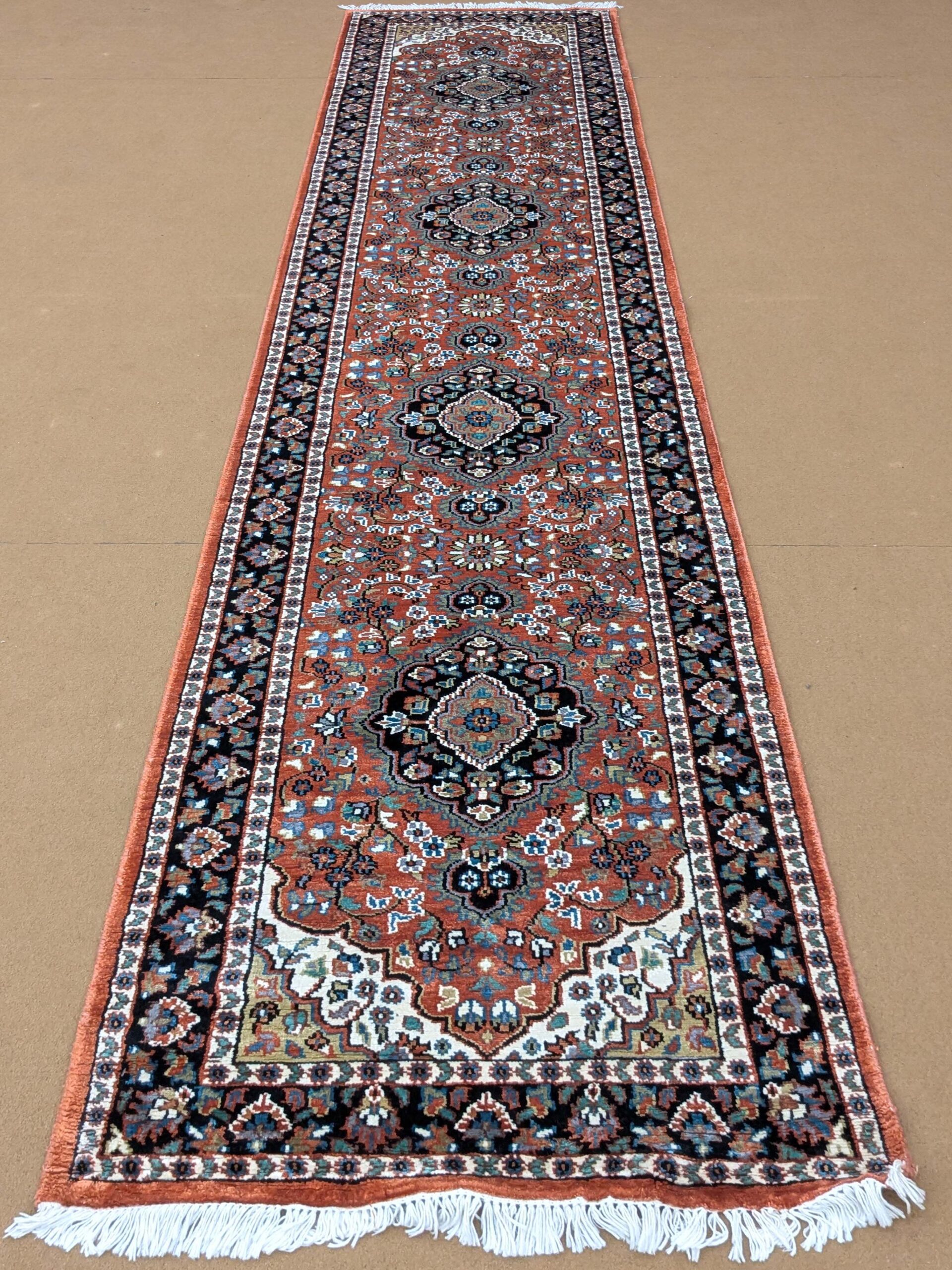 Persian Hand Knotted Runner Wool Carpet - 2.5FT X 10FT | 75CM X 300CM