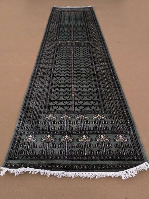 Green Family Design Hand Knotted Runner Wool Carpet - 2.5FT X 10FT | 75CM X 300CM