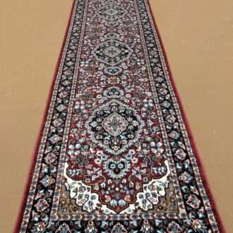Red Persian Hand Knotted Runner Wool Carpet - 2.5FT X 10FT | 75CM X 300CM
