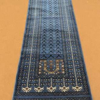 Blue Family Design Hand Knotted Runner Wool Carpet - 2FT X 6FT | 60CM X 180CM