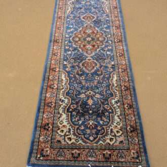 Blue Persian Hand Knotted Runner Wool Carpet - 2FT X 6FT | 60CM X 180CM