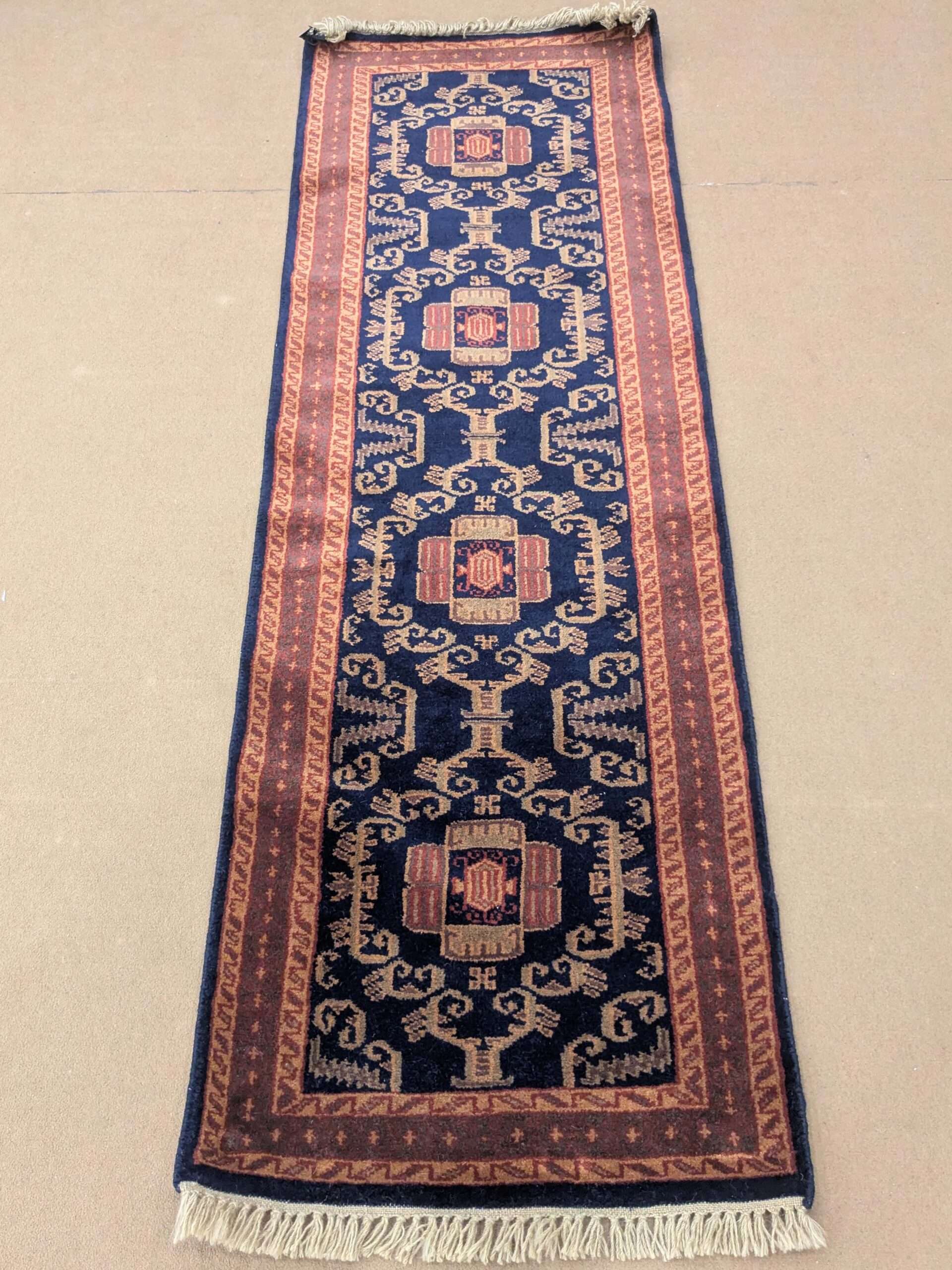 Tribal Hand Knotted Runner Wool Carpet - 2FT X 6FT | 60CM X 180CM