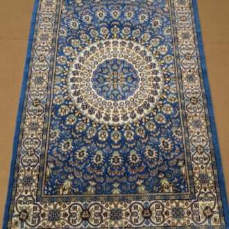 Blue Mandola Design Hand Knotted Wool Carpet - 4FT X 6FT | 120CM X 180CM