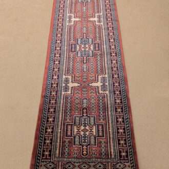 Red Tribal Hand Knotted Runner Wool Carpet - 2FT X 6FT | 60CM X 180CM