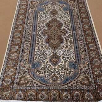 White Persian Hand Knotted Wool Carpet - 4FT X 6FT | 120CM X 180CM