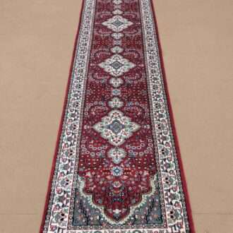 Red Persian Hand Knotted Runner Wool Carpet - 2.5FT X 12FT | 75CM X 360CM