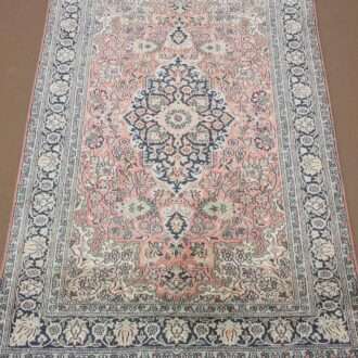 Pink Persian Silk On Cotton Knotted Carpet - 3FT X 5FT | 90CM X 150CM