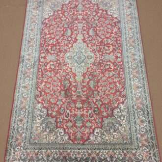 Red Persian Silk On Cotton Knotted Carpet - 3FT X 5FT | 90CM X 150CM