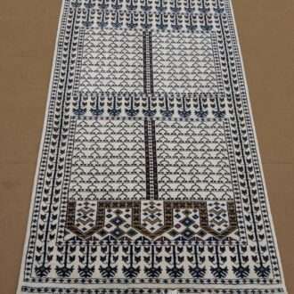 Beige Family Design Hand Knotted Wool Carpet - 4FT X 6FT | 120CM X 180CM