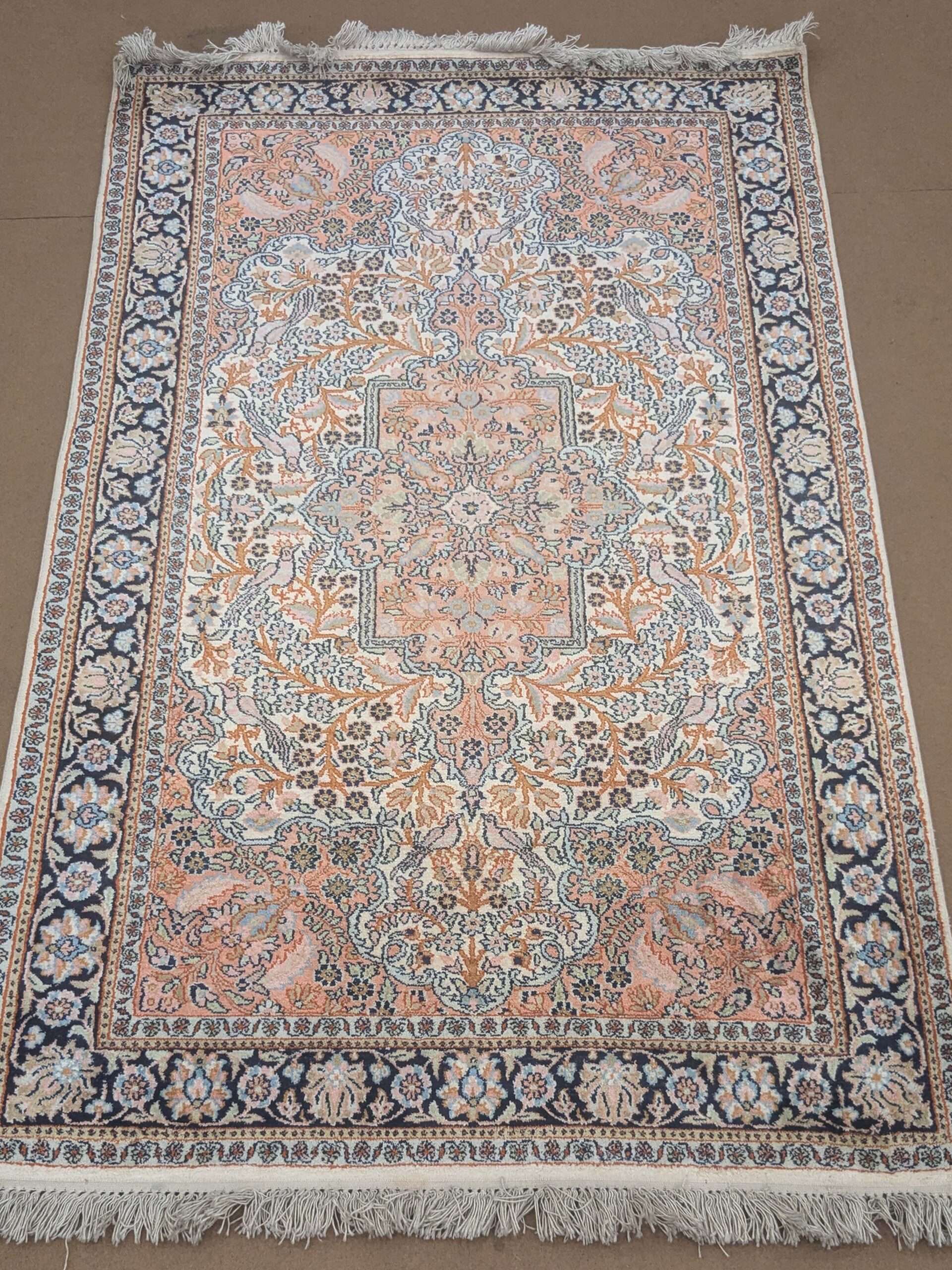 Persian Design Silk On Cotton Knotted Carpet - 3FT X 5FT | 90CM X 150CM