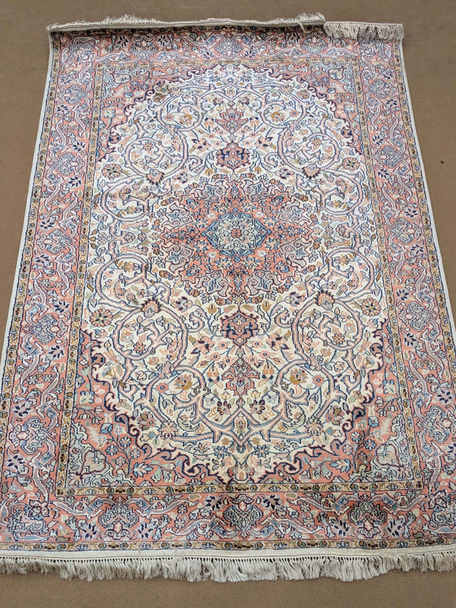 Beautiful Persian Silk On Cotton Knotted Carpet - 4FT X 6FT | 120CM X 180CM