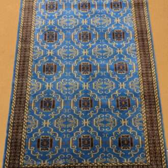 Blue Tribal Design Hand Knotted Wool Carpet - 4FT X 6FT | 120CM X 180CM