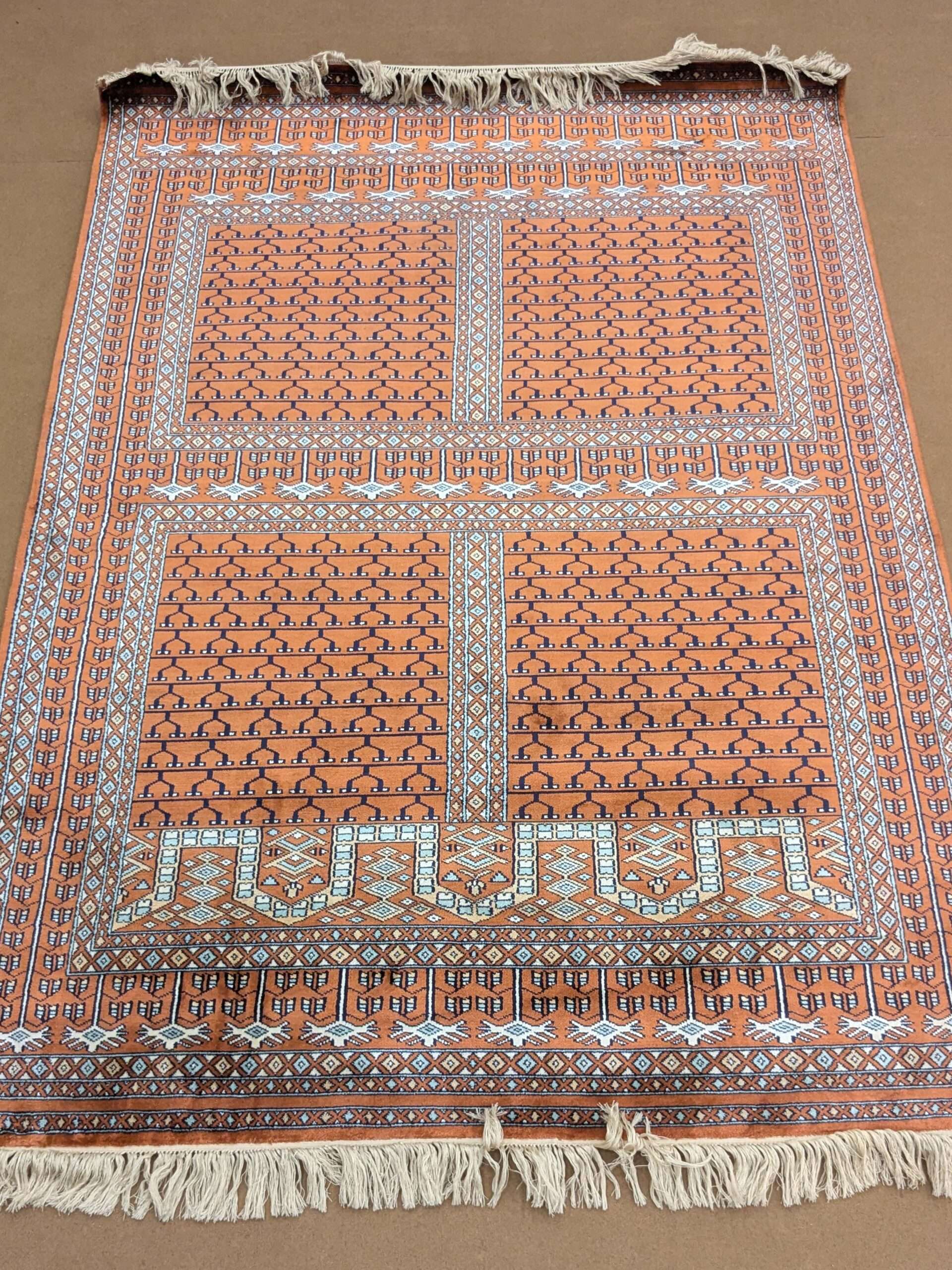 Family Design Silk On Cotton Knotted Carpet - 4FT X 6FT | 120CM X 180CM