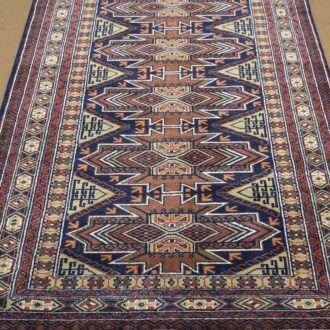 Black Tribal Unique Hand Knotted Wool Carpet - 4FT X 6FT | 120CM X 180CM