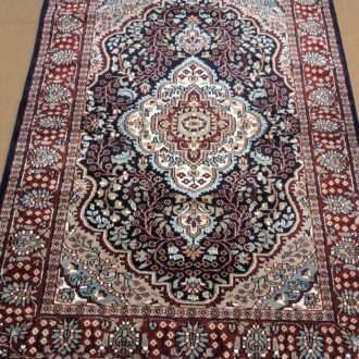 Blue Persian Design Hand Knotted Wool Carpet - 4FT X 6FT | 120CM X 180CM