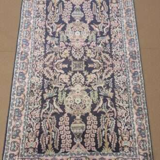 Beige Tribal Silk On Cotton Knotted Carpet - 2.5FT X 4FT | 76CM X 122CM