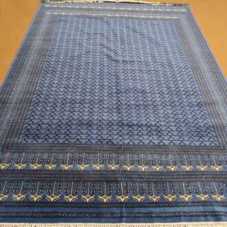 Blue Family Design Hand Knotted Wool Carpet - 9FT X 12FT | 270CM X 360CM
