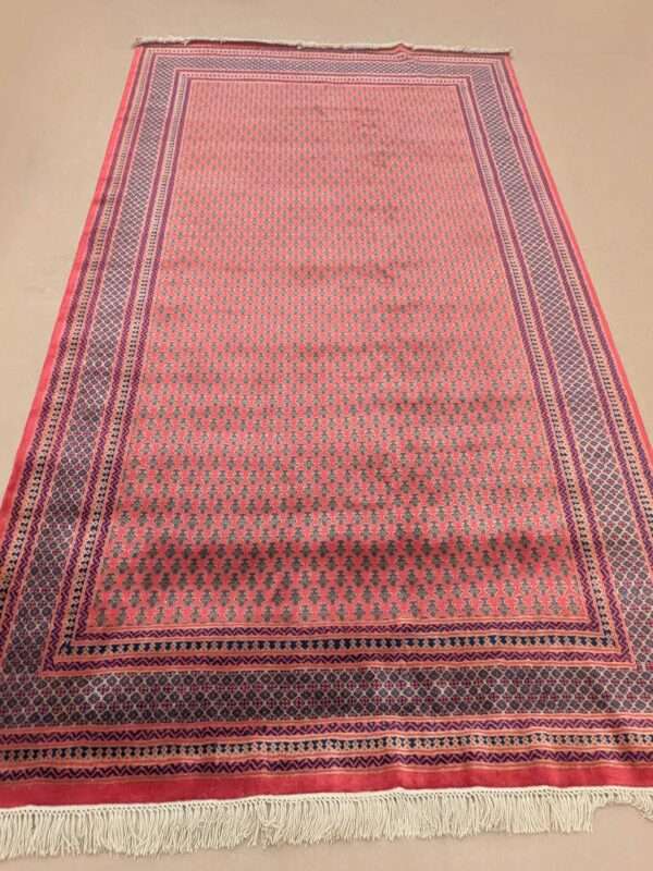 Red Baby Elephant Foot Print Hand Knotted Wool Carpet - 9FT X 12FT | 270CM X 360CM
