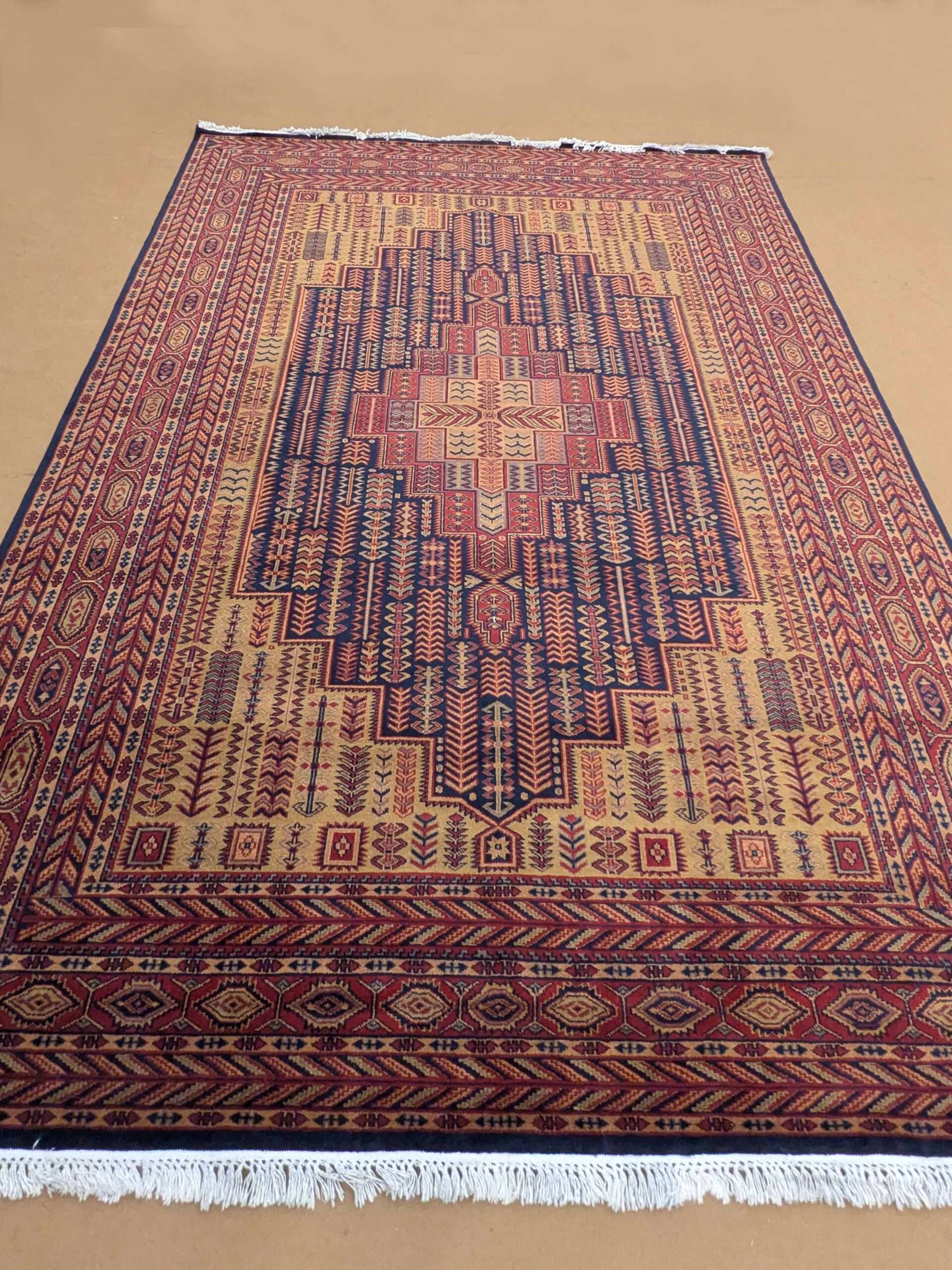 Tribal Hand Knotted Wool Carpet - 9FT X 12FT | 270CM X 360CM