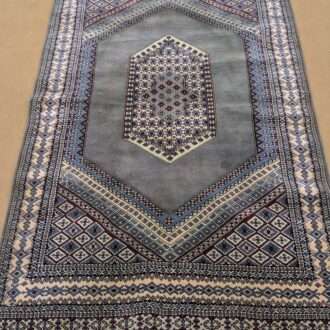 Grey Kirman Hand Knotted Wool Carpet - 4FT X 6FT | 120CM X 180CM