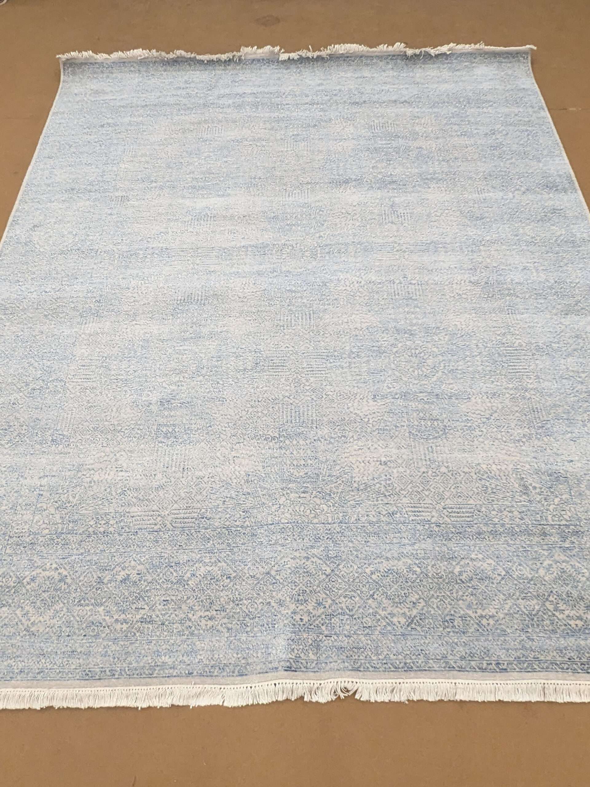 Beige Double Hand Knotted Wool Carpet - 8FT X 10FT | 240CM X 300CM