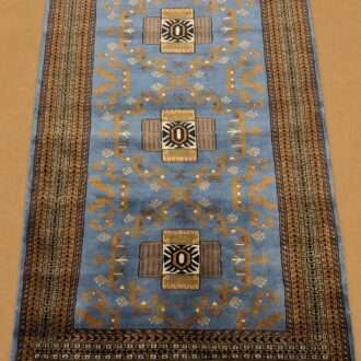 Blue Tribal Hand Knotted Wool Carpet - 4FT X 6FT | 120CM X 180CM