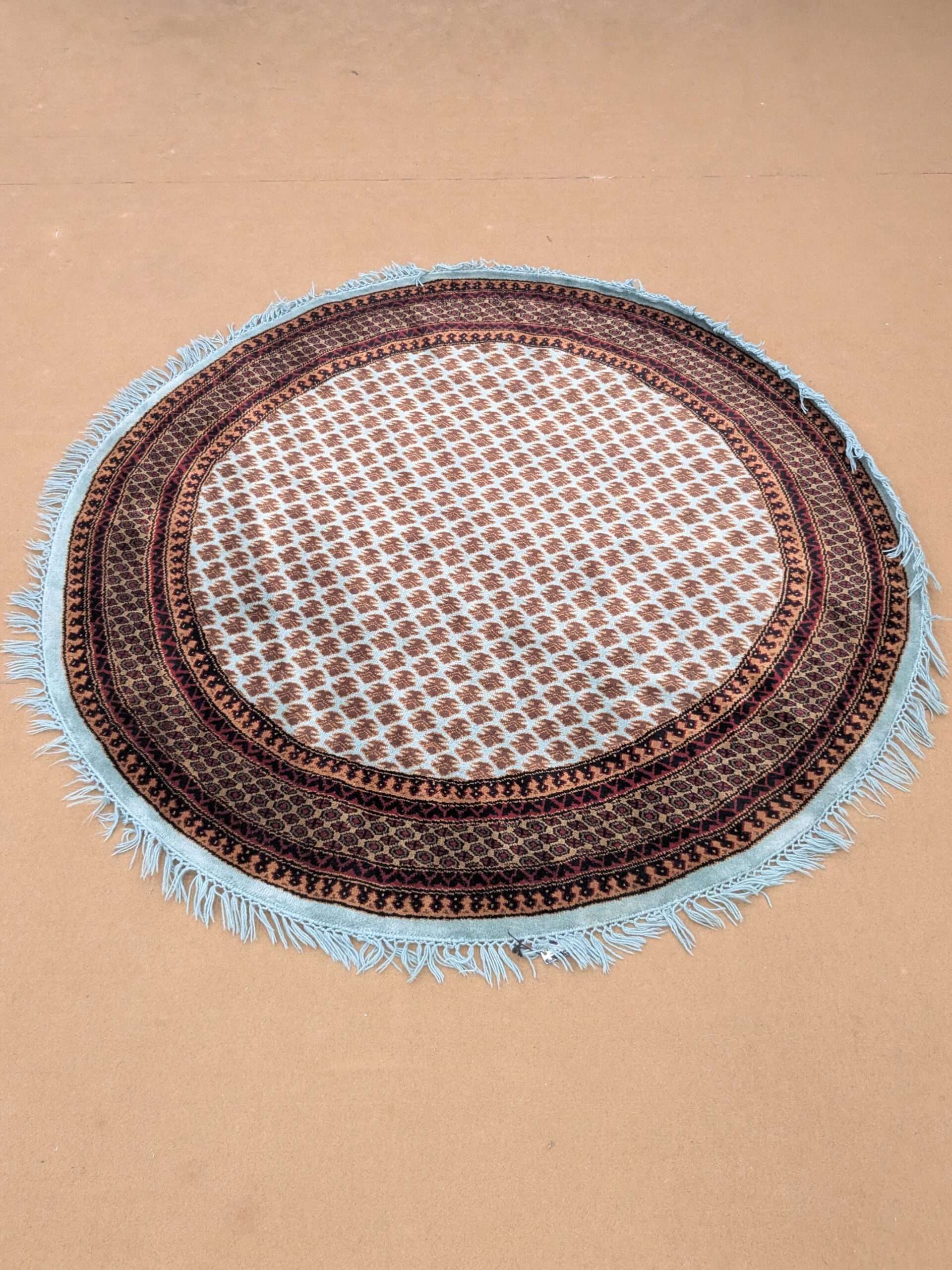 Family Design Hand Knotted Round Wool Carpet - 6FT X 6FT | 180CM X 180CM