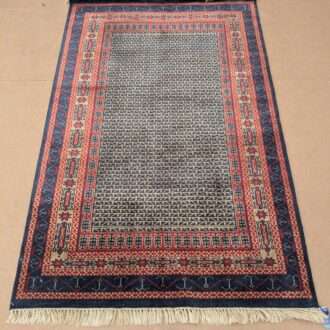 Black Tribal Hand Knotted Wool Carpet - 4FT X 6FT | 120CM X 180CM
