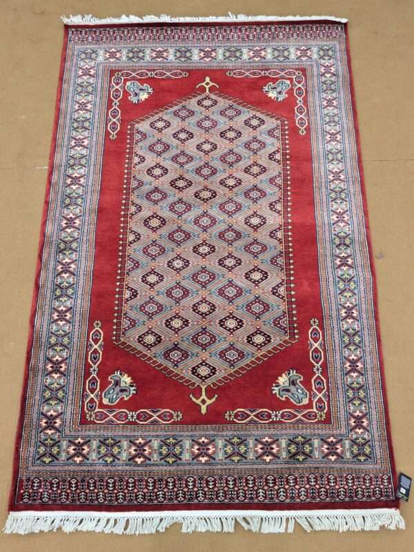 Red Kirman Hand Knotted Wool Carpet - 4FT X 6FT | 120CM X 180CM