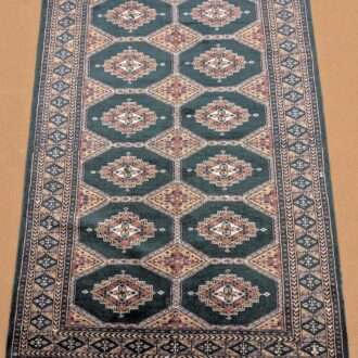 Green Tribal Hand Knotted Wool Carpet - 4FT X 6FT | 120CM X 180CM