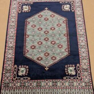 Blue Kirman Hand Knotted Wool Carpet - 4FT X 6FT | 120CM X 180CM