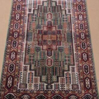 Green Tribal Hand Knotted Wool Carpet - 4FT X 6FT | 120CM X 180CM