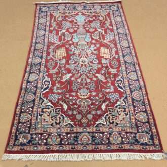 Red Kirman Hand Knotted Wool Carpet - 4FT X 6FT | 120CM X 180CM