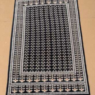 Black Family Design Hand Knotted Wool Carpet - 4FT X 6FT | 120CM X 180CM