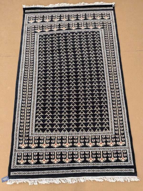 Black Family Design Hand Knotted Wool Carpet - 4FT X 6FT | 120CM X 180CM