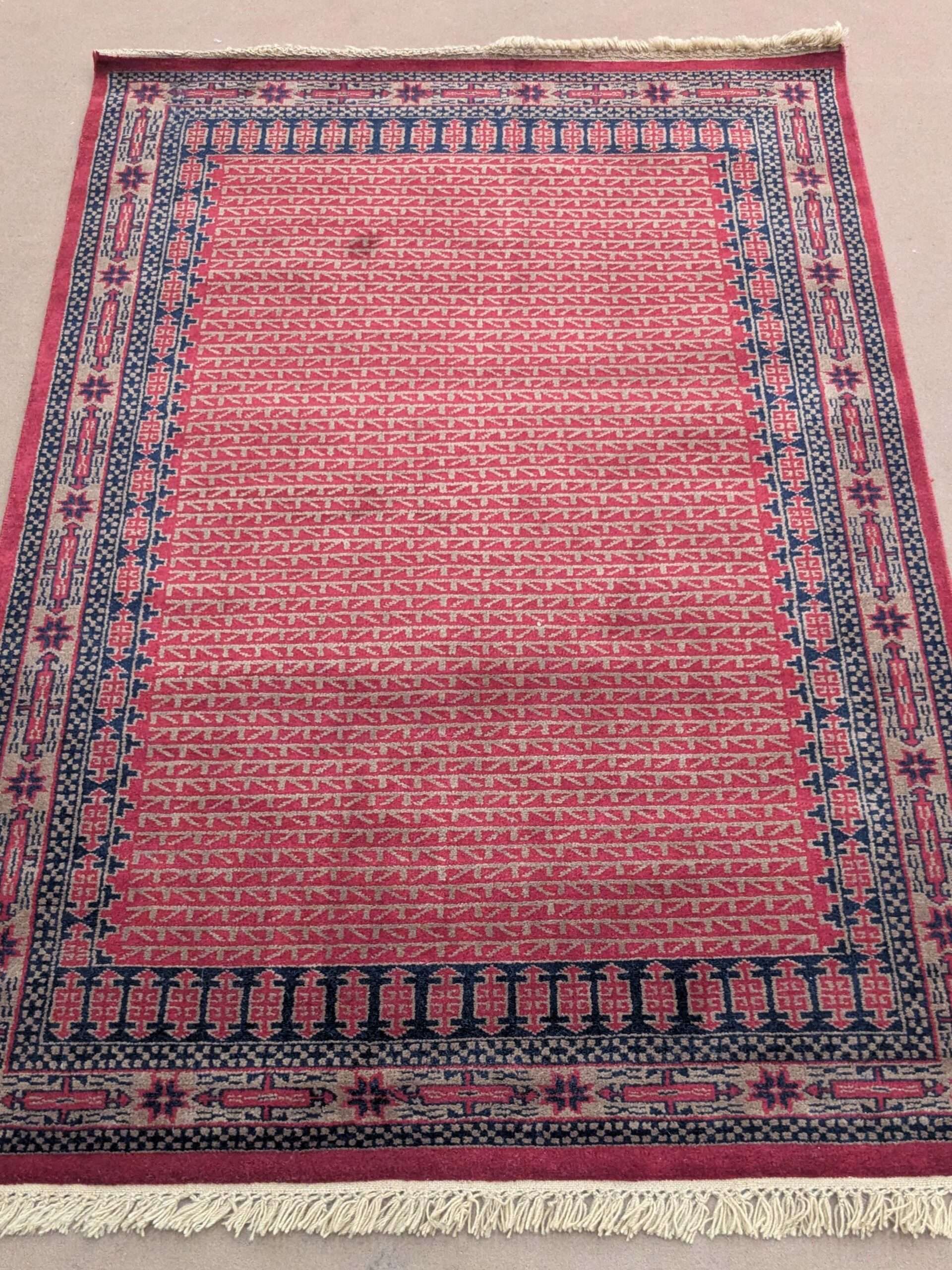 Red Tribal Hand Knotted Wool Carpet - 4FT X 6FT | 120CM X 180CM