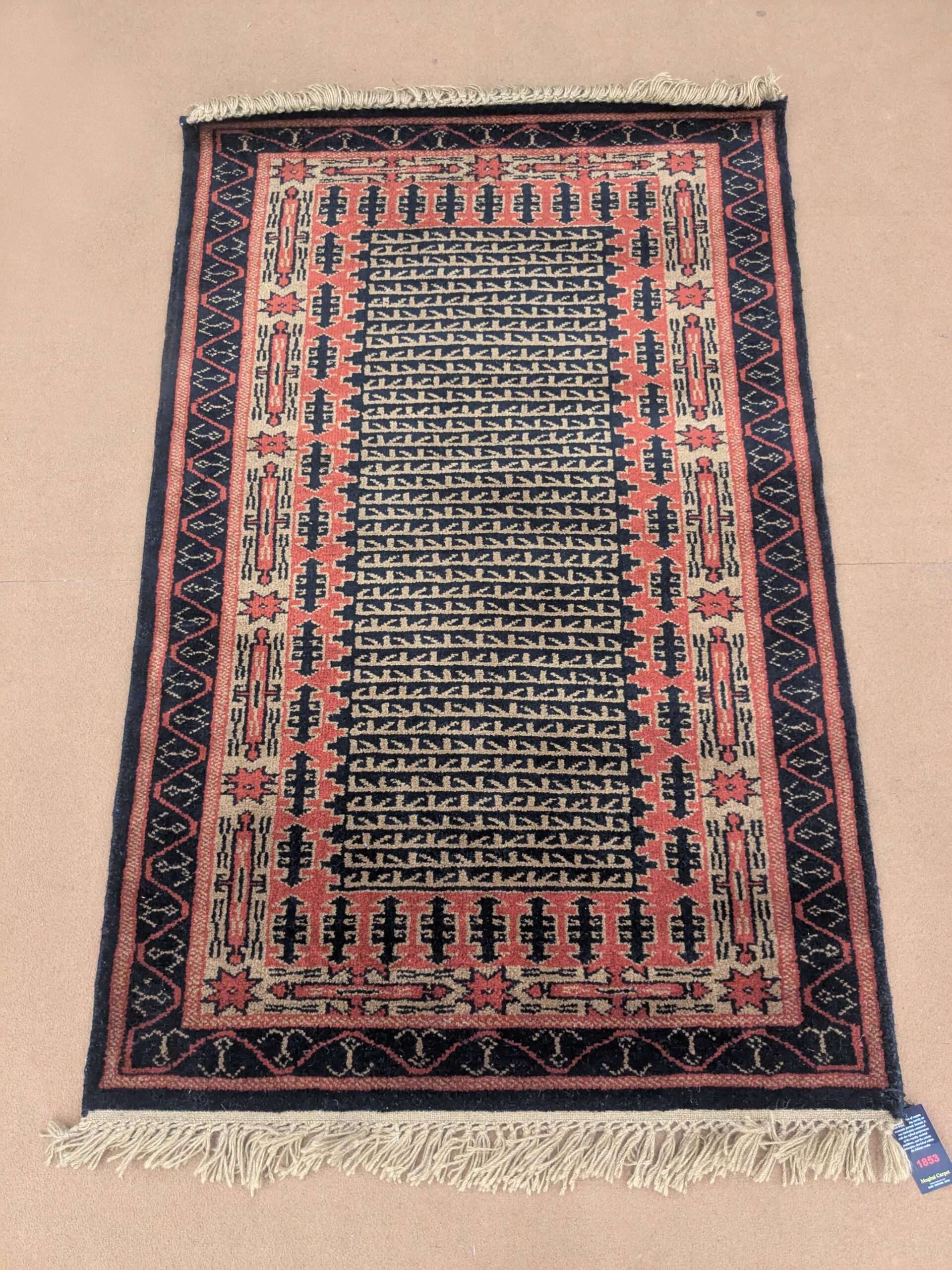Tribal Hand Knotted Wool Carpet - 2.5FT X 4FT | 76CM X 122CM