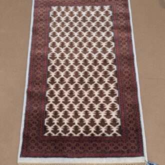 White Baby Elephant Foot Print Knotted Wool Carpet - 2.5FT X 4FT | 76CM X 122CM