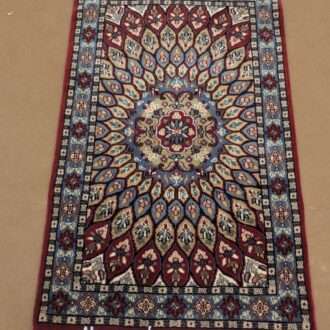Red Mandola Hand Knotted Wool Carpet - 2.5FT X 4FT | 76CM X 122CM