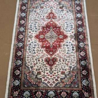 White Persian Knotted Wool Carpet - 2.5FT X 4FT | 76CM X 122CM