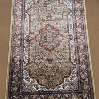 Beige Persian Knotted Wool Carpet - 2.5FT X 4FT | 76CM X 122CM