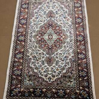White Persian Knotted Wool Carpet - 2.5FT X 4FT | 76CM X 122CM