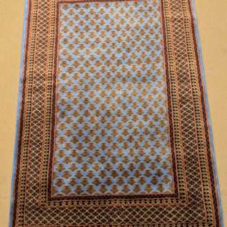 Blue Baby Foot Print Knotted Wool Carpet - 4FT X 6FT | 120CM X 180CM