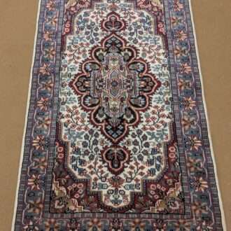 White Persian Hand Knotted Wool Carpet - 2.5FT X 4FT | 76CM X 122CM