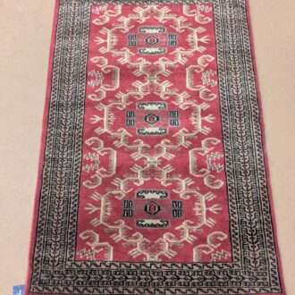 Red Tribal Hand Knotted Wool Carpet - 2.5FT X 4FT | 76CM X 122CM